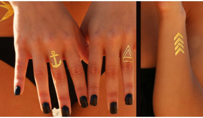 Golden temporary tatoos