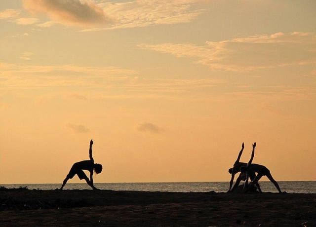 Yoga on the beach