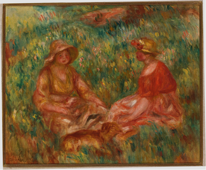 Pierre-Auguste Renoir – Deux filles dans un pré (circa 1910) – Oil on canvas