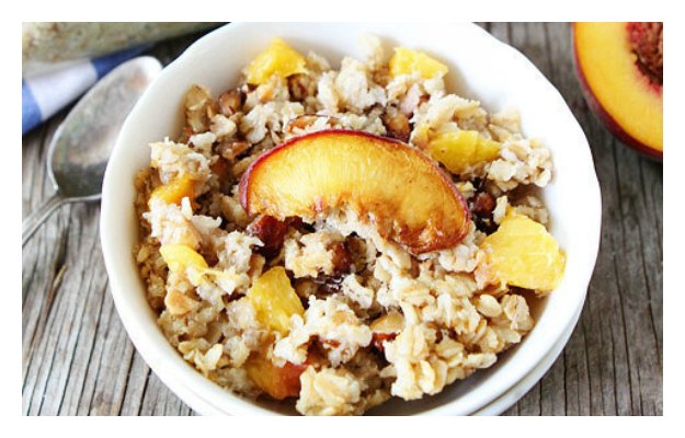 baked peach almond oatmeal 