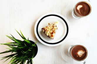 Hot chocolate and gluten free almond cake