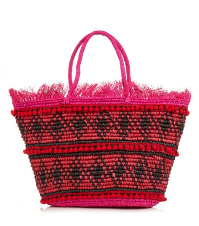 Toquilla straw frayed tote