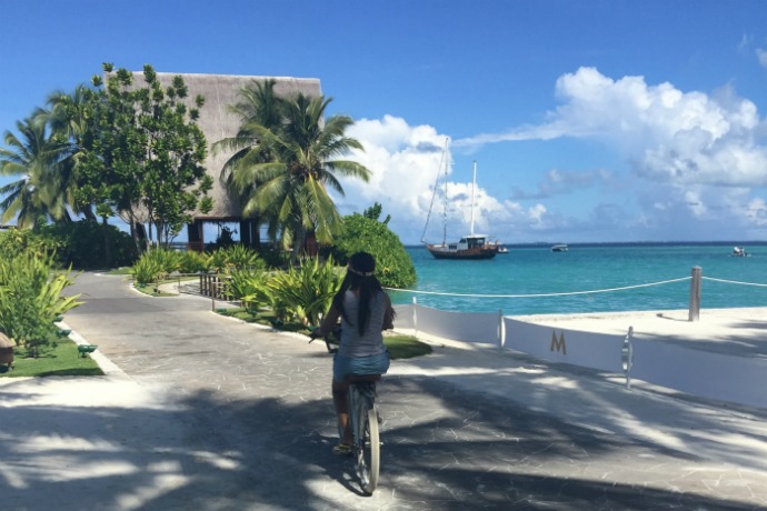 Discovering the resort while biking