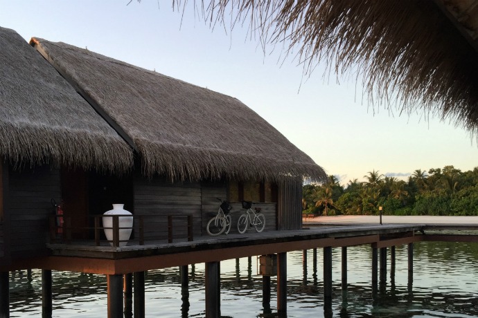 Biking in the Maldives resort