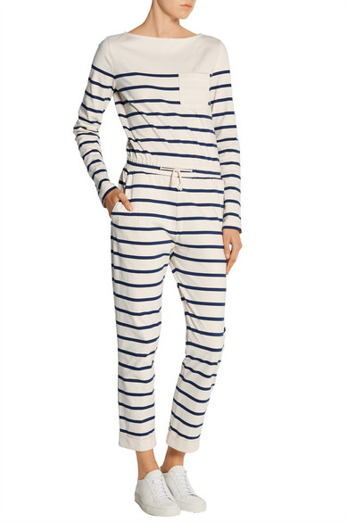 Solid & Striped Breton striped cotton-jersey jumpsuit